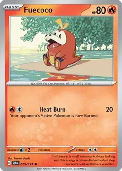 Fuecoco 029/191 | Surging Sparks | Common | Non Holo | NM Pokemon Card - Image 1