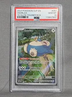 2023 Pokemon SVP EN Snorlax Graded GEM MT 10 Card #051 - Image 1