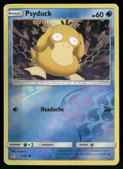 Psyduck 11 DAMAGED Hidden Fates 68 Pokemon Reverse Holo - Image 2