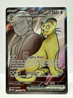 Pokemon TCG Team Rockets Persian EX Full Art 219/182 Destined Rivals NM - Image 1