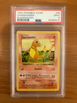 Pokemon TCG Base Set Shadowless Charmander 046/102 Regular PSA 9 MINT - Image 1