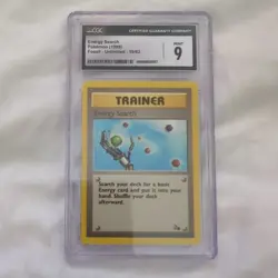 1999 Fossil Energy Search #59 CGC 9 Pokemon Card - Image 1