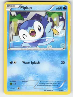 Piplup 16/30 Common XY Trainer Kit: Pikachu Libre & Suicune Pokemon Damaged - Image 1