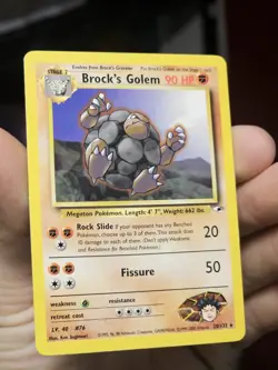 Brock's Golem 20/132 Non Holo Rare Gym Heroes Pokemon Unlimited Light Play - Image 1