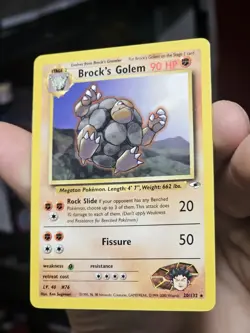 Brock's Golem 20/132 Non Holo Rare Gym Heroes Pokemon Unlimited Light Play - Image 2