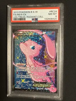 2013 POKEMON B&W LEGEND TREASURES RADIANT COLL #RC24 FULL ART/MEW EX PSA 8 - Image 1