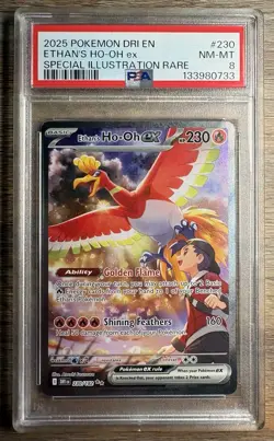 2025 Pokemon SV Destined Rivals DRI EN Ethan's Ho-Oh EX #230/182 SIR PSA 8 - Image 1