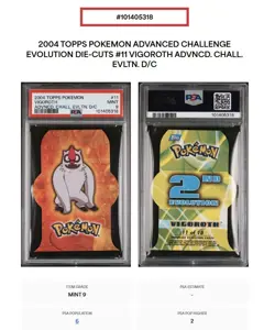 *POP 7* PSA 9 - 2004 Topp Pokemon Advanced Challenge Evolution D/C Vigoroth #11 - Image 3