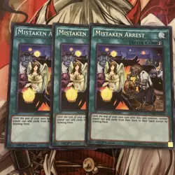YUGIOH MISTAKEN ARREST SECRET RARE CORE-EN065 x3 PLAYSET NM - Image 1
