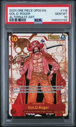 ONE PIECE GOL D. ROGER 2024 OP09-EMPERORS IN THE NEW WORLD #118 ALT ART PSA 10 - Image 1