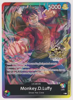Monley D Luffy P Rainbow Leader 3rd Anniversary NM One Piece TCG English - Image 1