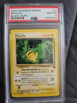 Pikachu #27 Promo 2000 Black Star English Pokemon Card WOTC PSA 10 Gem Mint - Image 2