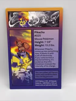 2019 Pokemon Art Card: Pikachu 025 - GAMEFREAK - Image 1