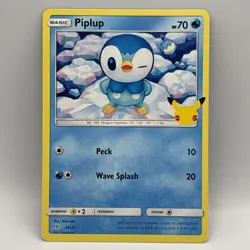 Piplup 20/25 mcdonalds promo pokemon card non holo - Image 1