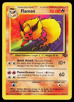 Flareon 19/64 Rare Jungle Pokemon Card - Image 1