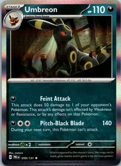 Umbreon 059/131 Prismatic Evolutions Pokemon TCG Holo R NM - Image 1