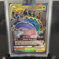 Pokemon Cosmic Eclipse Naganadel & Guzzlord GX TAG TEAM Holo 158/236 PSA 10 - Image 2