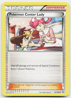 Pokemon Center Lady 93/106 Uncommon Flashfire Pokemon Near Mint - Image 1