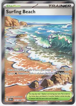 Pokemon Surfing Beach 114/086 Ultra Rare Chaos Rising Pokemon Near Mint - Image 1