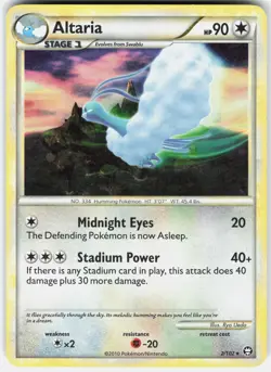 Pokemon Altaria 2/102 Holo Rare HGSS Triumphant Pokemon Holo Near Mint - Image 1