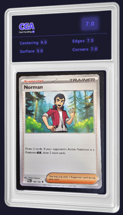 Paradox Rift Base Norman 168/182 Pokemon TCG Card - CGA 7.0 Digital Grade - Image 1