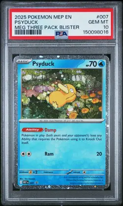 2025 POKEMON MEP EN-ME BLACK STAR PROMO #007 PSYDUCK PSA 10 - Image 1