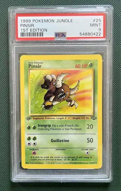 1999 POKEMON JUNGLE 1ST ED #25 PINSIR PSA 9 - Image 1