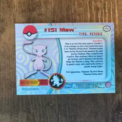 2000 Pokemon MEW #151 Topps Blue Logo TV Animation Series 3 NM - Image 2