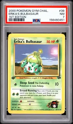 2000 Pokemon 1st Edition Gym Challenge Erika’s Bulbasaur | PSA 7 - Image 1
