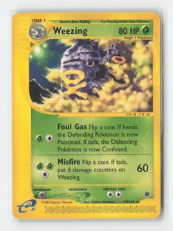 Weezing 70/165 Rare Expedition Base Set Pokemon Heavily Played - Image 1