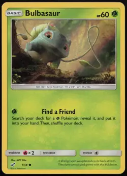 Bulbasaur 1/18 NM Detective Pikachu Common Holo Pokemon - Image 1