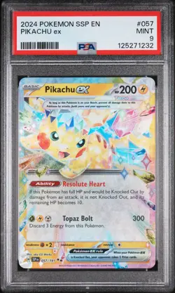 Pikachu Ex Pokemon Ssp En-Surging Sparks 057/191 PSA 9 - Image 1