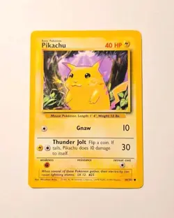 Pokemon TCG Pikachu 58/102 Base Set Unlimited 1999 WOTC Vintage - Image 1