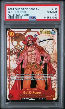 ONE PIECE GOL D. ROGER 2024 OP09-EMPERORS IN THE NEW WORLD #118 ALT ART PSA 10 - Image 1