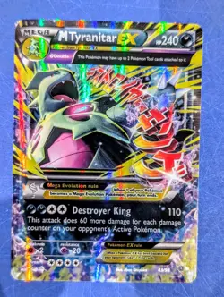 Pokemon TCG Mega M Tyranitar EX Ultra Rare Holo Card Ancient Origins 43/98 NM - Image 1
