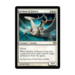 WOTC MtG Eventide Archon of Justice (R) (Foil) EX - Image 1