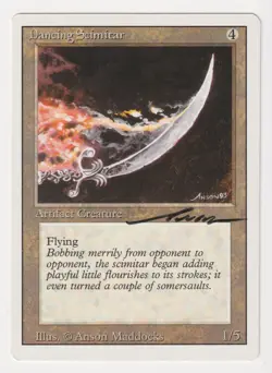 Signed Dancing Scimitar MP Revised Artist Anson Maddocks 1994 MTG Magic Rare! - Image 1