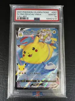 PSA 10 GEM MINT Flying Pikachu VMAX 007/025 FULL ART Pokemon Cards - Image 1