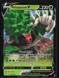 Pokemon Rillaboom V 017/192 Rebel Clash Ultra Rare Holo NM - Image 1