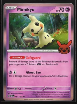 Pokemon Mimikyu 097/193 Trick or Trade Halloween BOOster 2023 Holo NM - Image 1