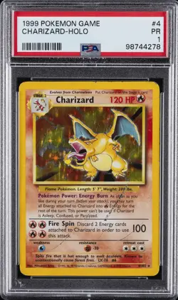 1999 POKEMON GAME #4 CHARIZARD-HOLO PSA 1 - Image 1