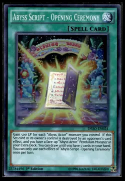 Abyss Script - Opening Ceremony Destiny Soldiers DESO-EN024 MP YuGiOh TCG | Buy - Image 1