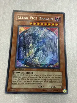 Yugioh Clear Vice Dragon SOVR-EN098 Secret Rare 1st Edition LP - Image 1