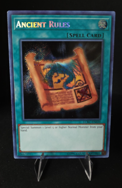 Yugioh Spell Ancient Rules LCKC-EN039 Secret Rare NM + x3 Playset LP-MP (4 Card) - Image 1