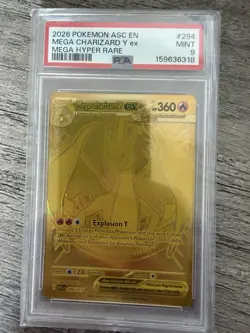 2026 POKEMON ASC EN-ASCENDED HEROES MEGA HYPER RARE MEGA CHARIZARD Y EX PSA 9 - Image 1