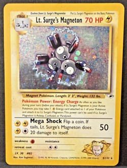 Lt. Surge's Magneton ⭐ 8/132 Holo Rare Gym Heroes 2000 Pokemon - MP - Image 1