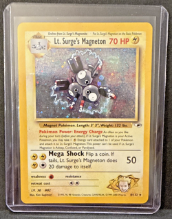 Lt. Surge's Magneton ⭐ 8/132 Holo Rare Gym Heroes 2000 Pokemon - MP - Image 4