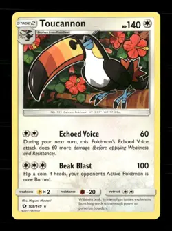 Toucannon 108/149 SM Base Set NM/M Pokemon - Image 1