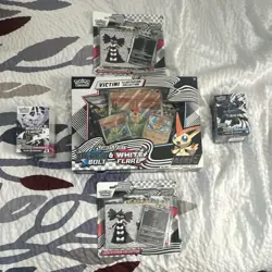Pokemon TCG Scarlet & Violet Black Bolt/White Flare Sealed Lot Victini Bundle - Image 1