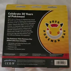 Pokemon TCG Pokemon Day 2026 Collection Pikachu Promo 3 Booster Packs Coin - Image 2